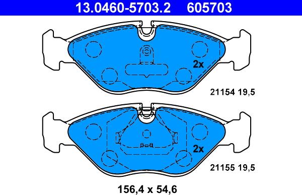 ATE 13.0460-5703.2 - Set placute frana,frana disc - allinparts.ro