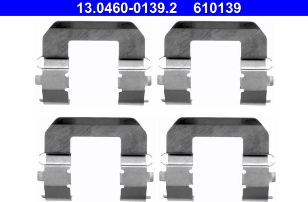 ATE 13.0460-0139.2 - Set accesorii, placute frana allinparts.ro