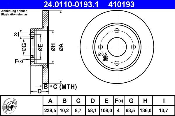 ATE 24.0110-0193.1 - Disc frana allinparts.ro
