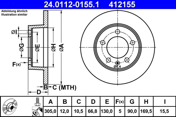 ATE 24.0112-0155.1 - Disc frana - allinparts.ro