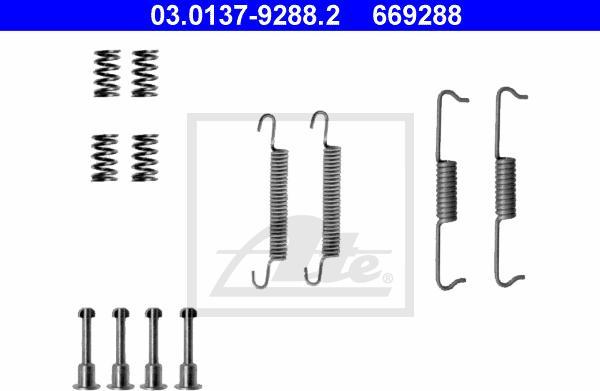 ATE-APAC 03.0137-9288.2 - Set accesorii, saboti frana parcare - allinparts.ro
