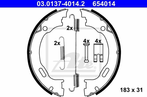 ATE-APAC 03.0137-4014.2 - Set saboti frana, frana de mana - allinparts.ro