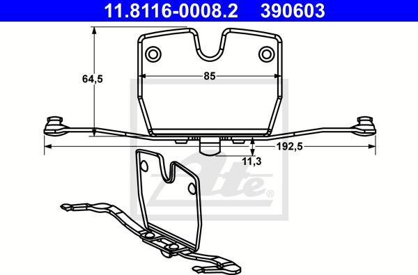ATE-APAC 11.8116-0008.2 - Arc, etrier frana - allinparts.ro