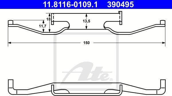 ATE-APAC 11.8116-0109.1 - Arc, etrier frana - allinparts.ro