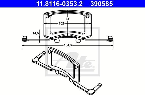 ATE-APAC 11.8116-0353.2 - Arc, etrier frana - allinparts.ro