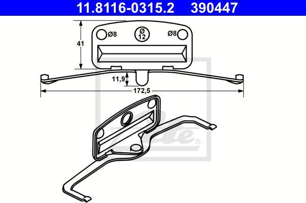 ATE-APAC 11.8116-0315.2 - Arc, etrier frana - allinparts.ro
