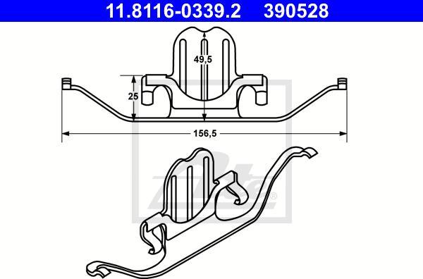 ATE-APAC 11.8116-0339.2 - Arc, etrier frana - allinparts.ro