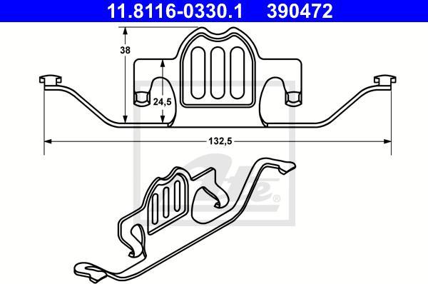 ATE-APAC 11.8116-0330.1 - Arc, etrier frana - allinparts.ro
