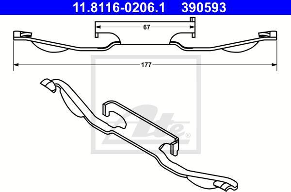 ATE-APAC 11.8116-0206.1 - Arc, etrier frana - allinparts.ro
