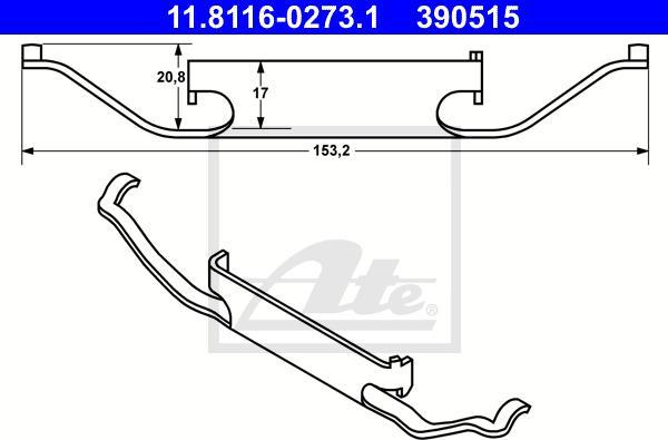 ATE-APAC 11.8116-0273.1 - Arc, etrier frana - allinparts.ro