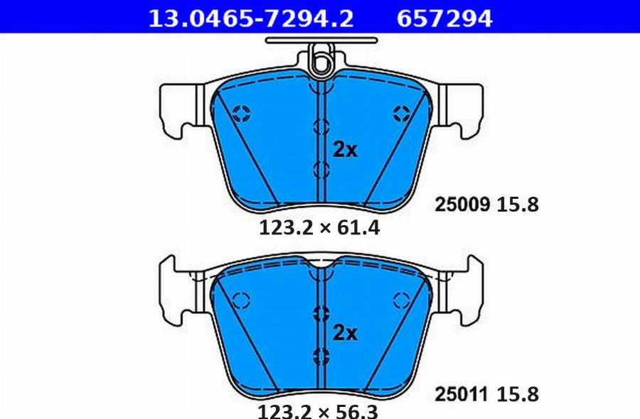 ATE-APAC 13.0465-7294.2 - Set placute frana,frana disc - allinparts.ro