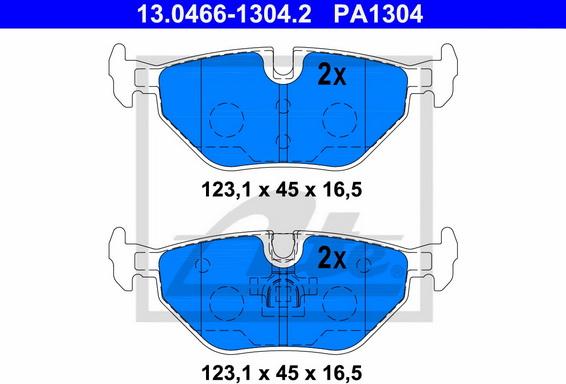 ATE-APAC 13.0466-1304.2 - Set placute frana,frana disc - allinparts.ro