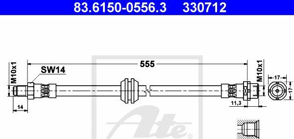 ATE-APAC 83.6150-0556.3 - Furtun frana - allinparts.ro