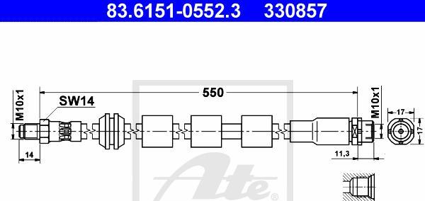 ATE-APAC 83.6151-0552.3 - Furtun frana - allinparts.ro