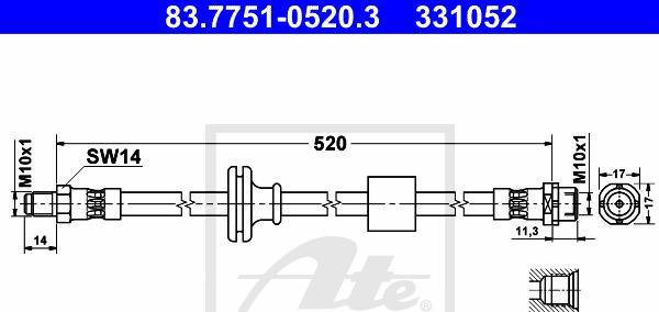 ATE-APAC 83.7751-0520.3 - Furtun frana - allinparts.ro