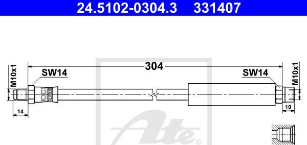 ATE-APAC 24.5102-0304.3 - Furtun frana - allinparts.ro