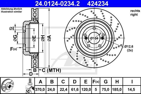 ATE-APAC 24.0124-0234.2 - Disc frana - allinparts.ro