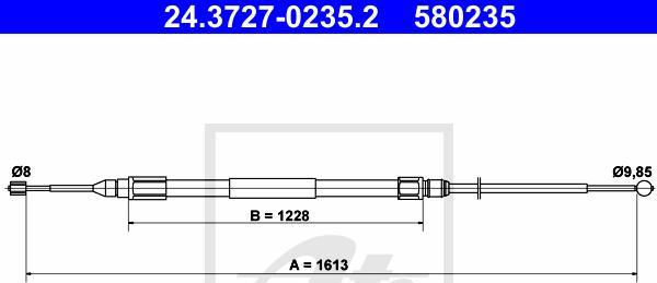 ATE-APAC 24.3727-0235.2 - Cablu, frana de parcare - allinparts.ro