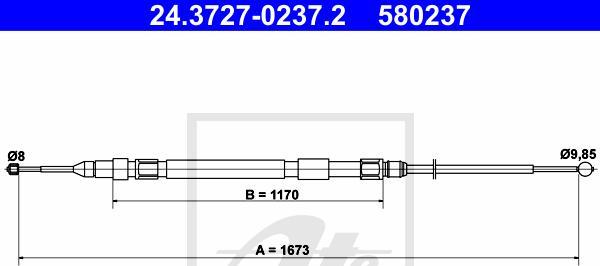ATE-APAC 24.3727-0237.2 - Cablu, frana de parcare - allinparts.ro