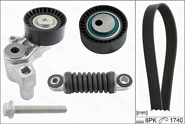 Autex 702901 - Set curea transmisie cu caneluri allinparts.ro