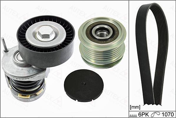 Autex 702902 - Set curea transmisie cu caneluri - allinparts.ro