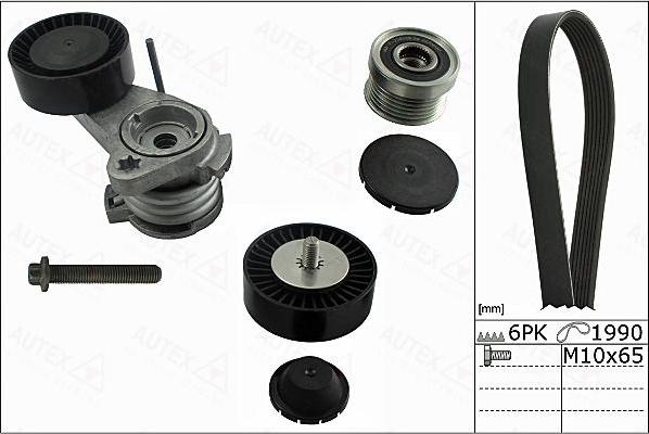 Autex 702855 - Set curea transmisie cu caneluri - allinparts.ro