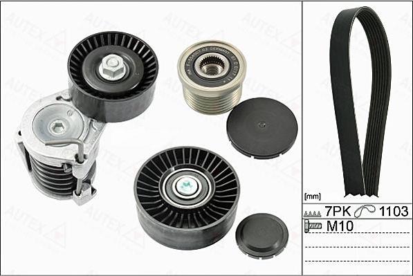 Autex 702869 - Set curea transmisie cu caneluri - allinparts.ro