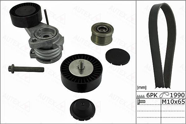 Autex 702862 - Set curea transmisie cu caneluri - allinparts.ro