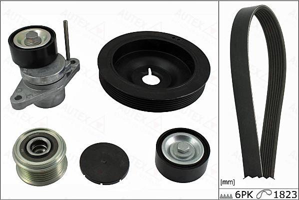 Autex 702873 - Set curea transmisie cu caneluri - allinparts.ro