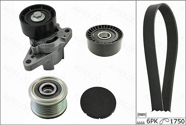 Autex 702872 - Set curea transmisie cu caneluri - allinparts.ro