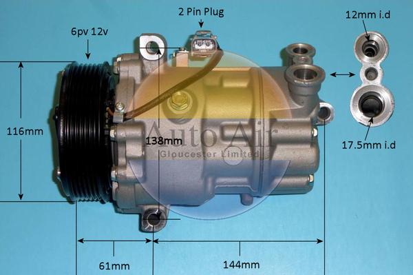 Auto Air Gloucester 14-1466P - Compresor, climatizare - allinparts.ro