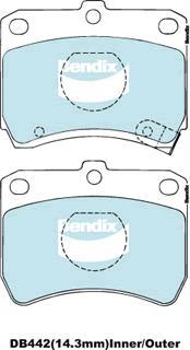 BENDIX DB442 GCT - Set placute frana,frana disc allinparts.ro