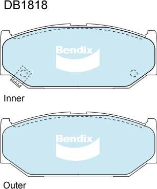 BENDIX DB1818 MKT - Set placute frana,frana disc allinparts.ro