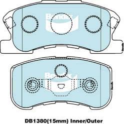 BENDIX DB1380 MKT - Set placute frana,frana disc allinparts.ro