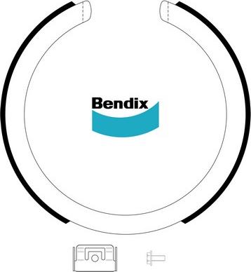 Bendix-AU BS3216 - Set saboti frana, frana de mana - allinparts.ro