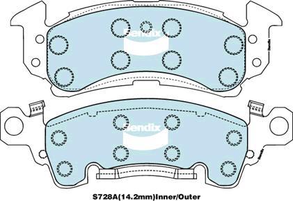 Bendix-AU DB1771 -4WD - Set placute frana,frana disc allinparts.ro