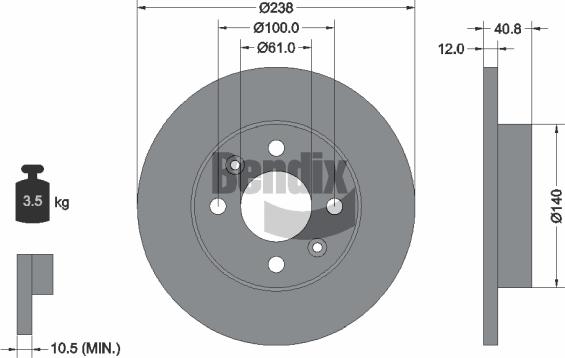 BENDIX Braking BDS1063 - Disc frana - allinparts.ro
