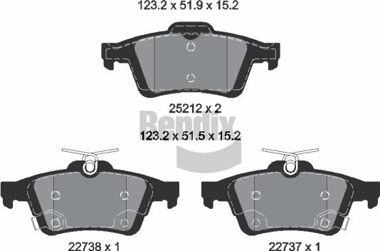 BENDIX Braking BPD1626 - Set placute frana,frana disc - allinparts.ro