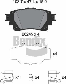 BENDIX Braking BPD1671 - Set placute frana,frana disc allinparts.ro