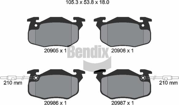 BENDIX Braking BPD1063 - Set placute frana,frana disc - allinparts.ro