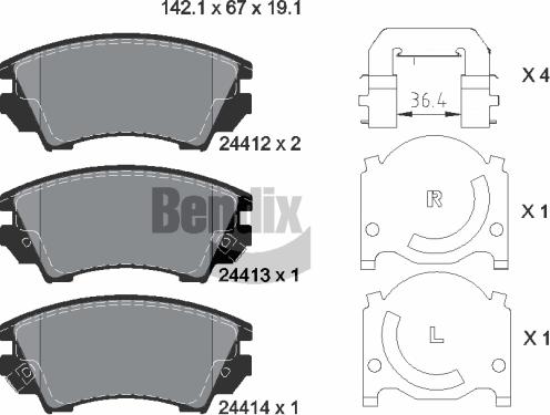 BENDIX Braking BPD1180 - Set placute frana,frana disc allinparts.ro