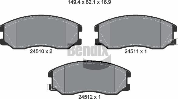 BENDIX Braking BPD1216 - Set placute frana,frana disc allinparts.ro
