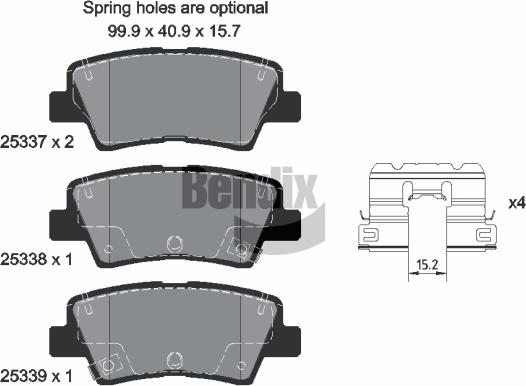 BENDIX Braking BPD2492 - Set placute frana,frana disc - allinparts.ro