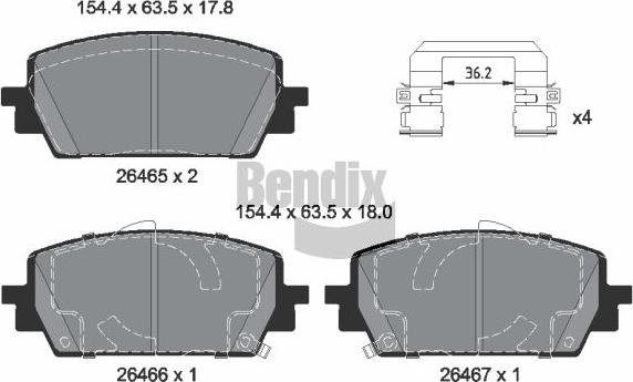BENDIX Braking BPD2385 - Set placute frana,frana disc - allinparts.ro