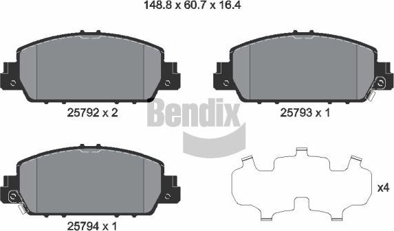 BENDIX Braking BPD2268 - Set placute frana,frana disc - allinparts.ro