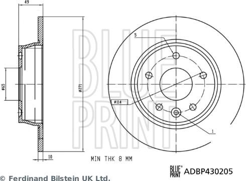 Blue Print ADBP430205 - Disc frana - allinparts.ro