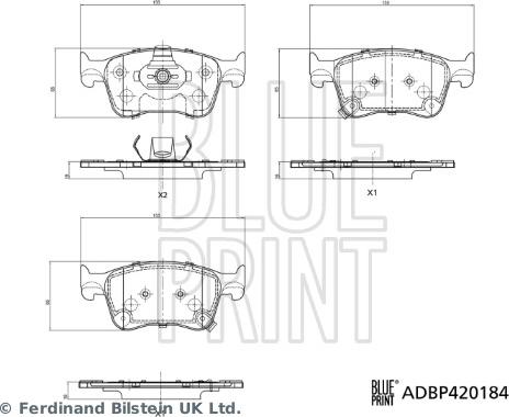 Blue Print ADBP420184 - Set placute frana,frana disc allinparts.ro