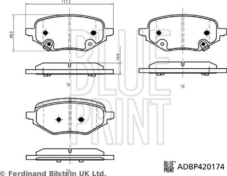 Blue Print ADBP420174 - Set placute frana,frana disc allinparts.ro
