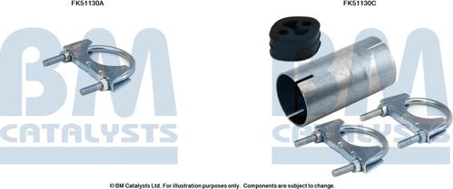 BM Catalysts FK51130 - Set montare, toba de esapament - allinparts.ro