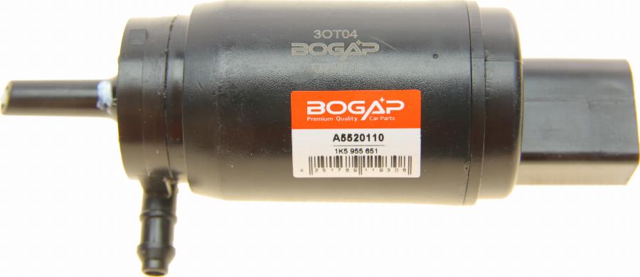 BOGAP A5520110 - Pompa de apa,spalare parbriz - allinparts.ro